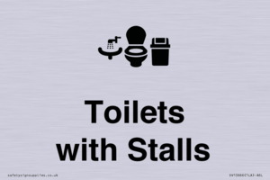 Toilets: Stalls and Wash Basin with Sanitary Bin